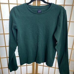 GAP Dark Green Long Sleeve Thermal Weight Tee